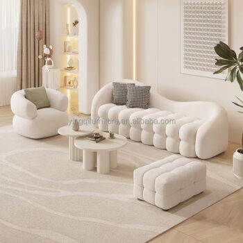 Modern and Good Quality Simple Curved  Sofa for Bedroom or Living Room  with Different Colors