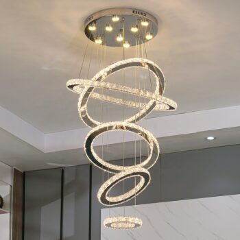 Changeable Luxury Modern Staircase High Ceiling Crystal Chandelier for Stairs