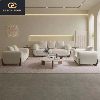 Italian Living Room Simple Latex Combination Modern Lamb Sweys Sofa