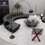 Italian Luxury Leather Sofa High-end Villa Design S-shaped High-quality Living Room Sofa