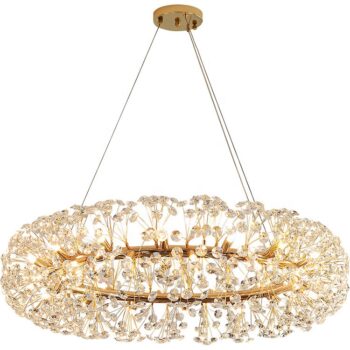 Modern Firework Gold Crystal Chandelier Luxury Large Dandelion Chandelier Pendant Lighting