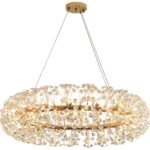 Modern Firework Gold Crystal Chandelier Luxury Large Dandelion Chandelier Pendant Lighting